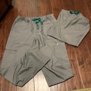 2 Pair Figs:  Technical Collection Graphite BCA Cargo Scrub Pants - Mens Medium